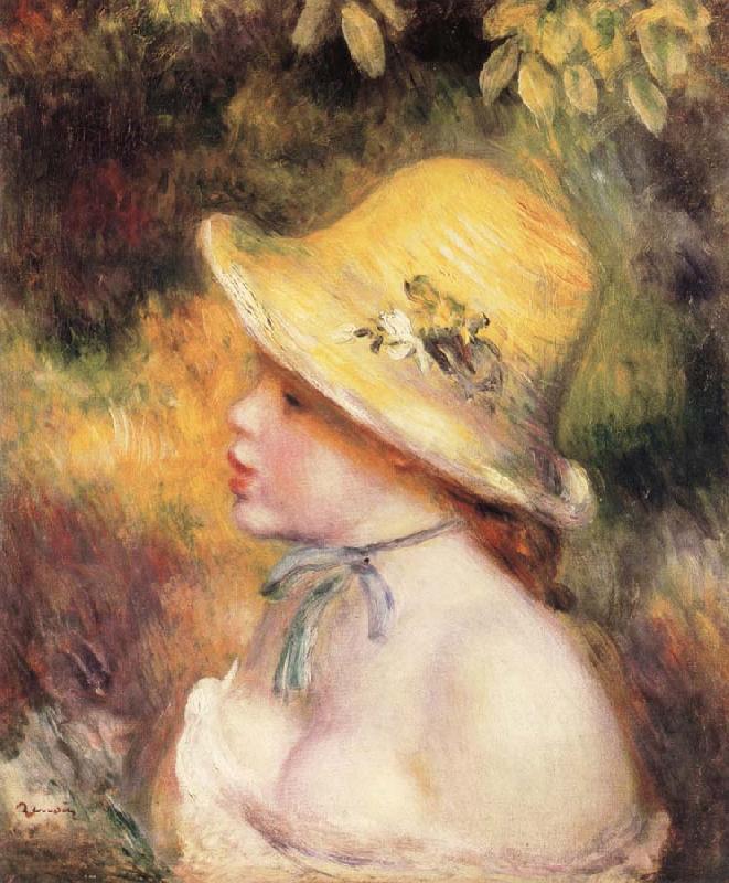 Pierre Renoir Young Girl in a Straw Hat oil painting image